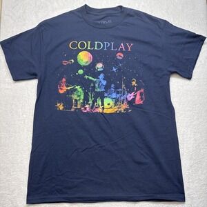 Coldplay "Music of the Spheres World Tour" t-shirt featuring a band graphic MED